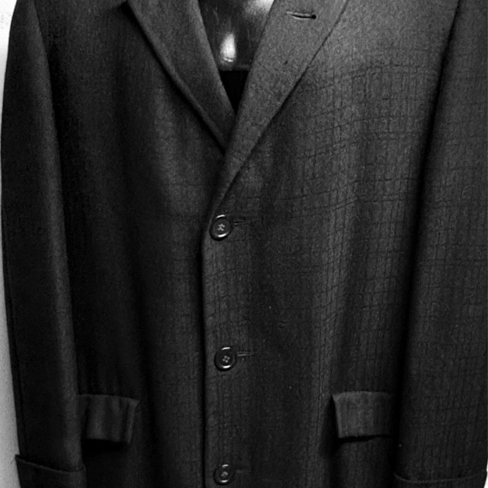 Vintage Kuppenheimer ‘Tiger Twist’ Overcoat—Charcoal-Peak Lapels—Size 42